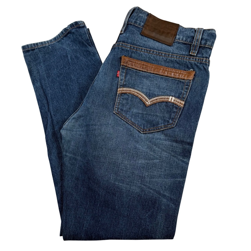 Vintage Levi's Jeans Men 38 Blue Straight Leg Western Embroidered Made in USA